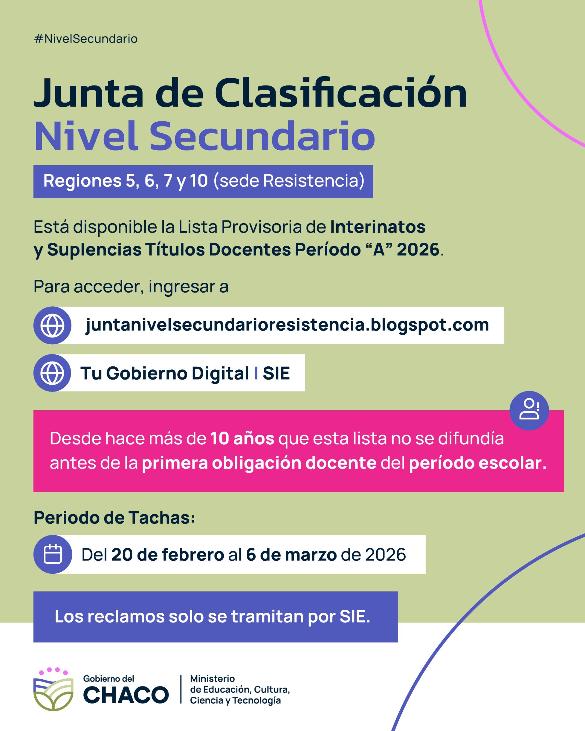 *EDUCACI&Oacute;N: PUBLICARON LA LISTA PROVISORIA DE INTERINATOS Y SUPLENCIAS 2026 PARA SECUNDARIA*